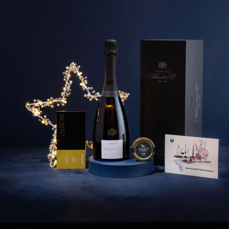 Vintage Champange, Caviar & Chocolate Gift Box